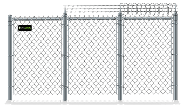 Chain Link Fence with barbed wire and razor ribbon in the Vestavia AL area